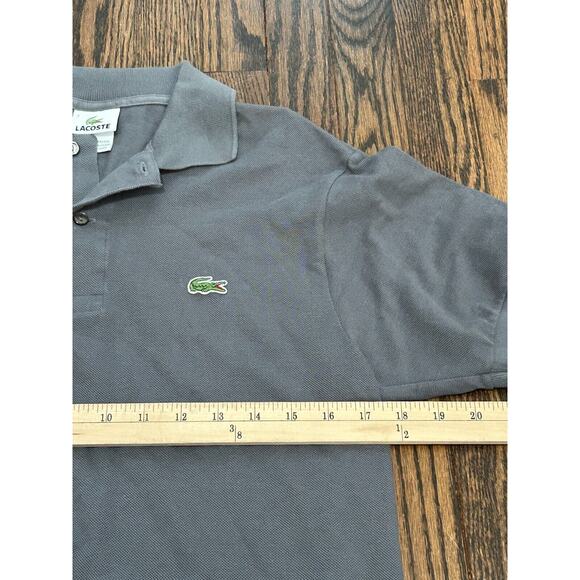 Lacoste Men's Devanlay Gray Short Sleeve Regular Fit Logo Polo Shirt Size 3 - Picture 7 of 8